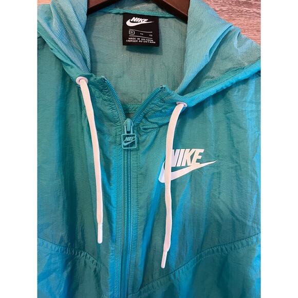 Nike Windbreaker Jacket sz XL Green Unisex Bike Hoodie raincoat - Picture 2 of 11